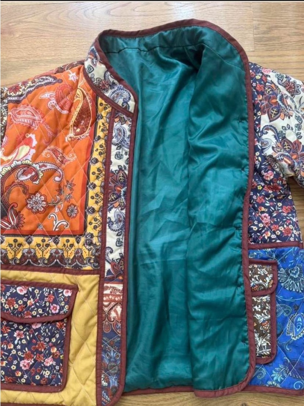 Boho Patchwork Quilted Jacket-Size M - Picture 3 of 7